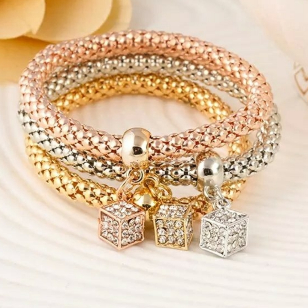 3 Piece Set Bracelet Silver/Gold/Rose Gold